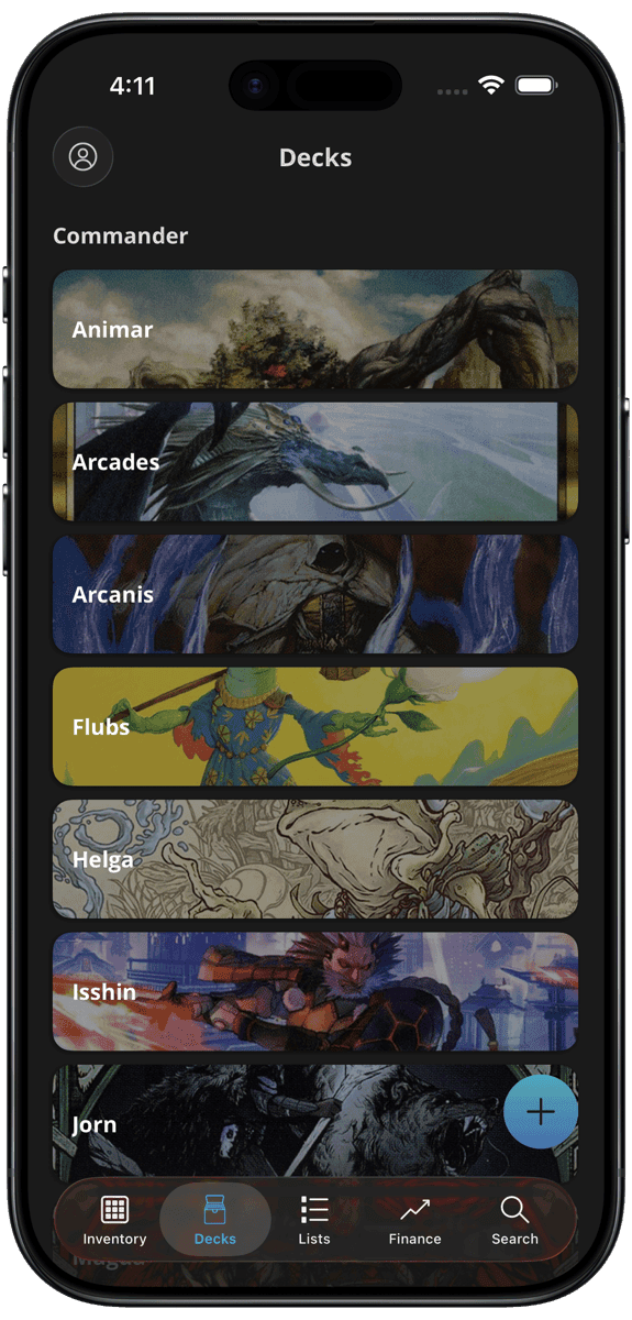 Cascade mobile app decks screen