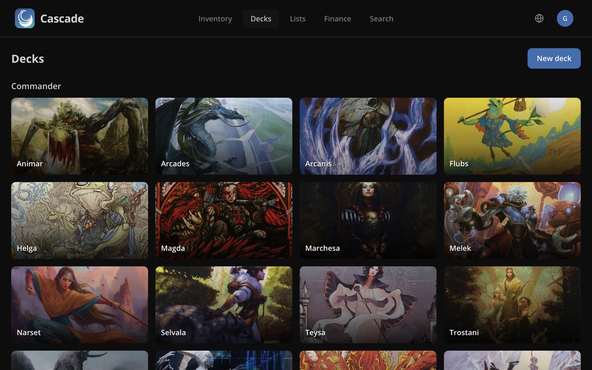 CascadeMTG: Magic: The Gathering collection manager | Cascade
